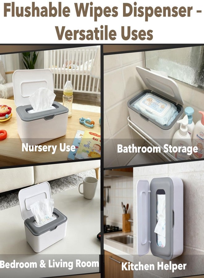 Stitokg Flushable Wipes Dispenser, Wipes Case Baby Wipe Holder Durable PP Material for Nursery & Home, Keeps Wipes Fresh, Non-Slip, Easy Open & Close - Image 4